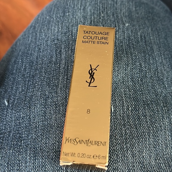 NEW YSL Tatouage Couture Matte Lip Stain in Shade 8 Black Red Code 6ml.  NIB! - Picture 2 of 7